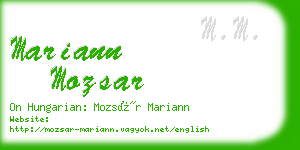 mariann mozsar business card
